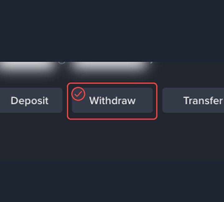 바이낸스 모바일웹 지갑 화면의 Withdraw 버튼