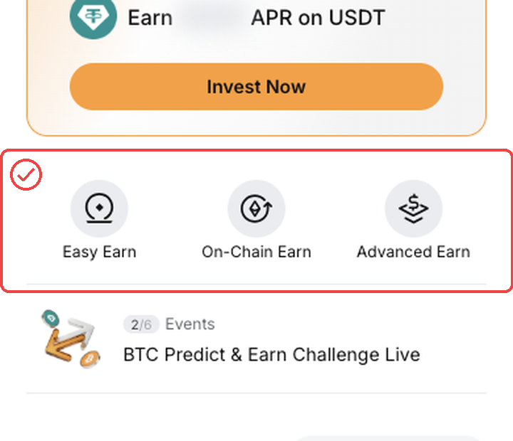 바이비트 모바일웹 Earn/스테이킹 첫 화면