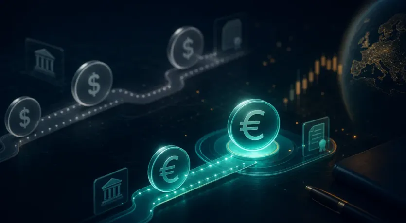 달러 스테이블코인과 달리 유로 기준으로 움직이는 EURC 개념 이미지