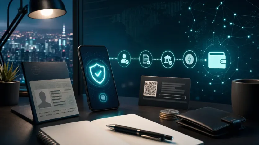 초보자 첫 해외거래소 본인인증 KYC 입금 전 준비 흐름을 보여주는 대표 이미지