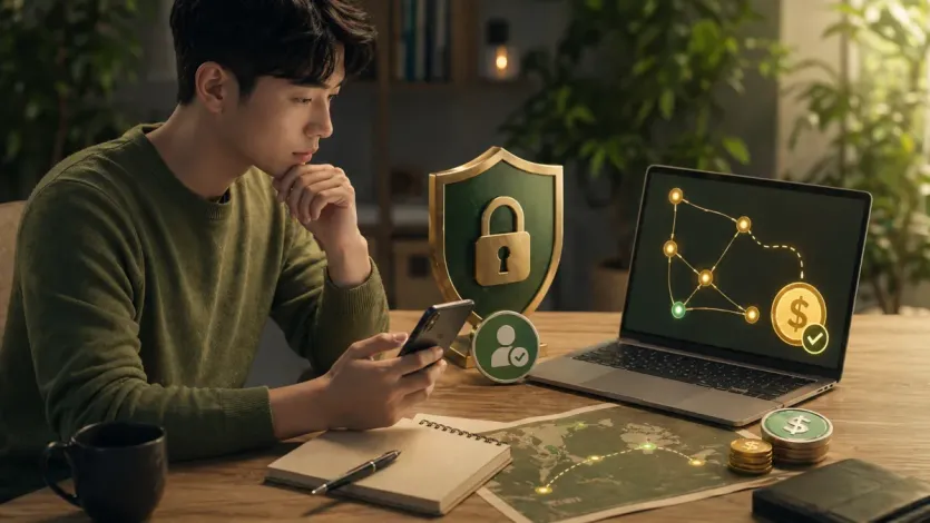 첫 입금 전에 오늘 할 범위와 확인 순서를 먼저 정하는 준비 장면 이미지