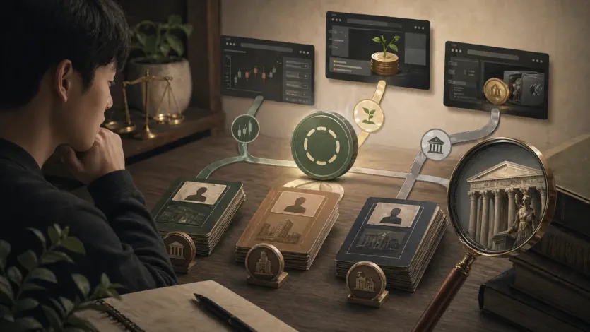 같은 코인이라도 법적 주체와 서비스 경로를 구분해 읽는 장면 이미지