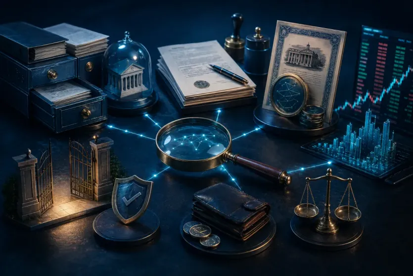 준비금, 상환 구조, 거래소 조건을 질문별로 분리해 보는 장면형 이미지