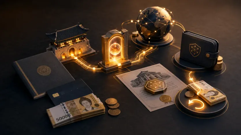 국내 원화 복귀까지 포함한 자금 이동 경로를 장면형으로 보여주는 이미지