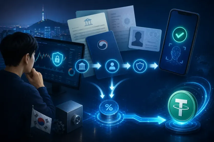 첫 매수 전 계정 준비 과정에서 계정 인증과 수수료 확인, 실제 이동 준비를 함께 보여주는 대표 이미지