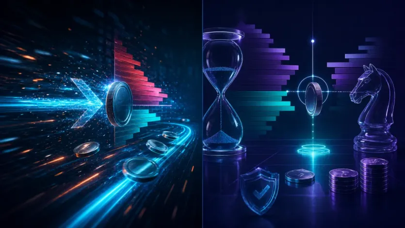 시장가와 지정가 주문 방식이 비용과 체결 결과를 다르게 만드는 장면형 이미지