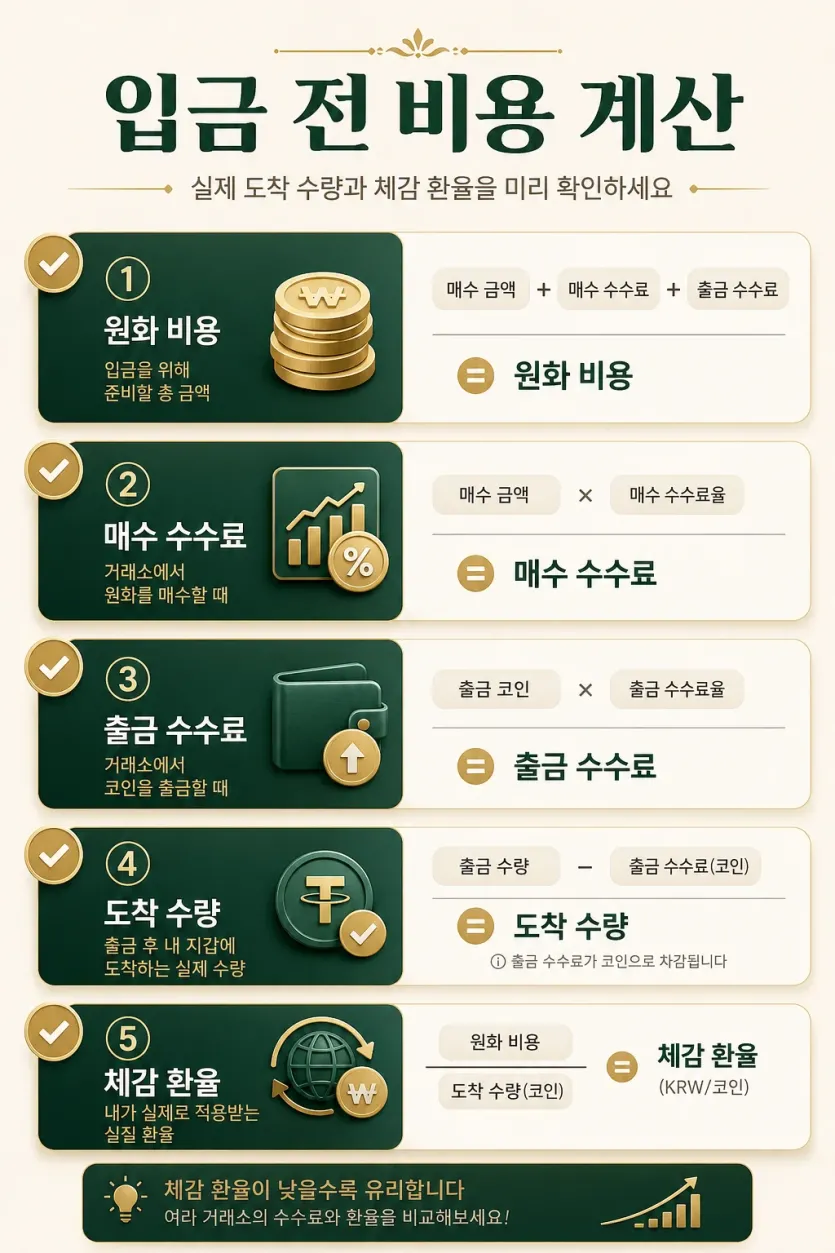 예치 전 비용 계산에서 어떤 항목을 먼저 빼야 하는지 보여주는 이미지