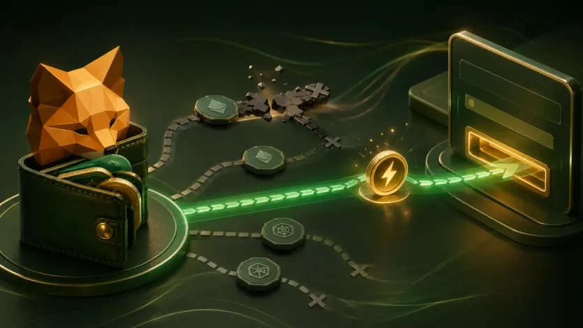 수신처 지원 네트워크와 메타마스크 전송 네트워크를 먼저 맞춰야 하는 이유를 보여주는 이미지