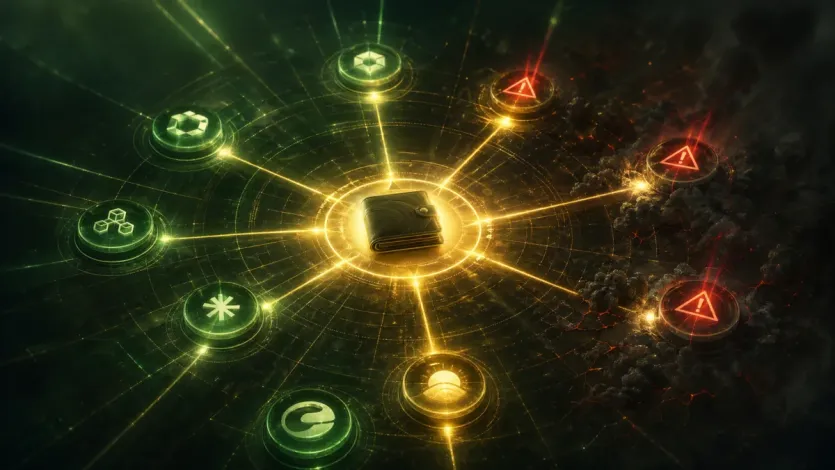 전송 경로를 정한 뒤 현재 화면에서 네트워크를 확정해야 한다는 점을 보여주는 이미지