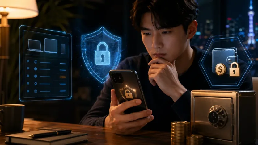 2FA 재설정 알림 진위 판별과 출금 잠금 3중 확인의 핵심 맥락을 보여주는 대표 그래픽 이미지