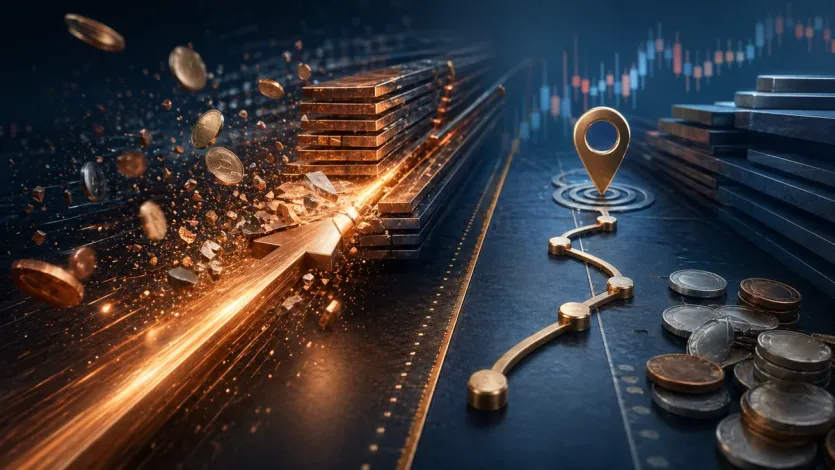 속도를 사는 시장가 주문이 여러 호가를 통과하며 더 높은 비용을 만들 수 있음을 보여주는 이미지